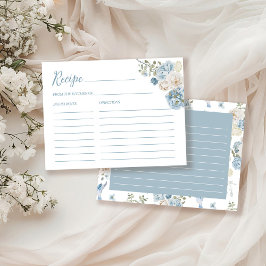 Irgendetwas Blue Floral Brautparty Rezept Card Postkarte