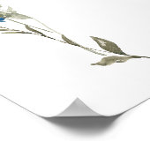 Irgendetwas Blue Floral Brautparty Welcome Sign Poster (Ecke)