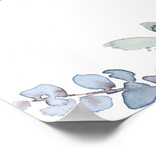 Irgendetwas Blue Floral Brautparty Welcome Sign Poster (Ecke)