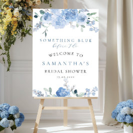 Irgendetwas Blue Floral Brautparty Welcome Sign Poster