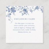 Irgendetwas Blue Floral Square Umschließungskarte Begleitkarte (Vorderseite)