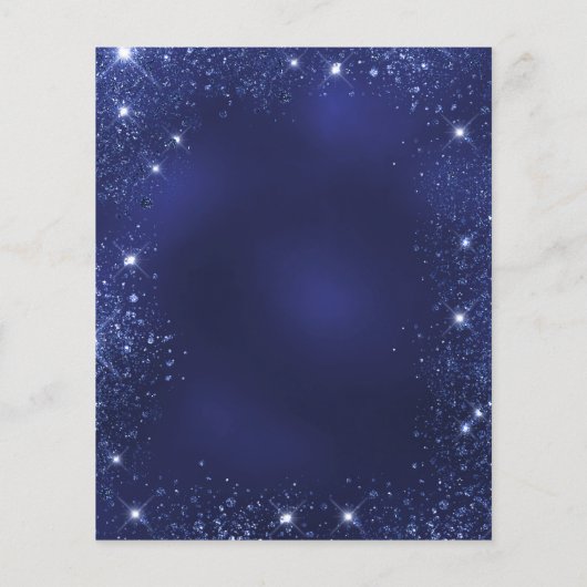 Irgendetwas Blue Glitzer Bridal Dusche Einladung (Rückseite)