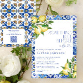 Irgendetwas Blue Lemon marokkanisches QR-Brautpart Einladung