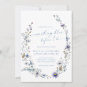 Irgendetwas Blue Wildblume Wreath Brautparty Einladung (Vorderseite)