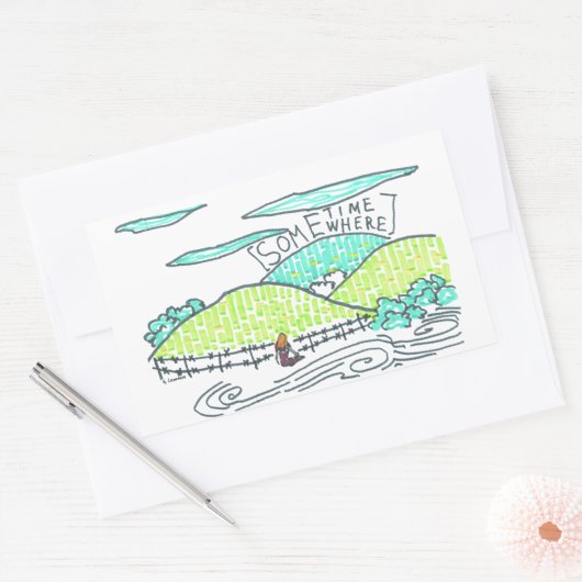 Irgendwann Rechteckiger Aufkleber (Umschlag)