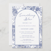 Irgendwas Blue Toile French Blue Brautparty Einladung (Vorderseite)