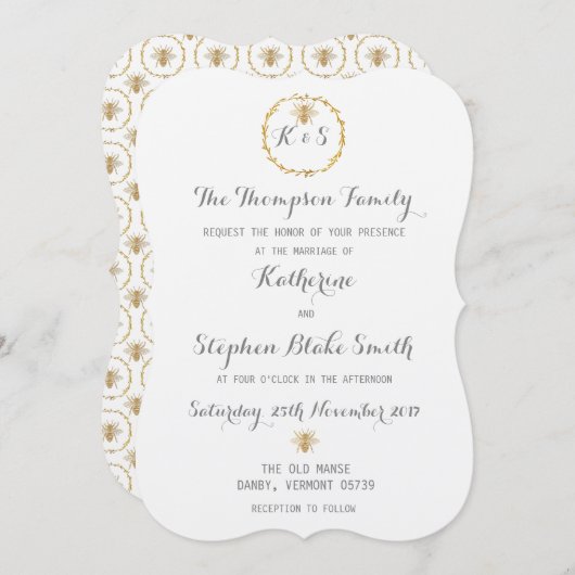 Irgendwelche Wedding Einladung (Vorne/Hinten)