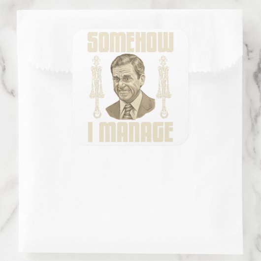 Irgendwie managte ich quadratischer aufkleber (Tasche)