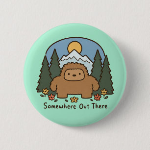 Irgendwo da draußen Kawaii Bigfoot Berg Button
