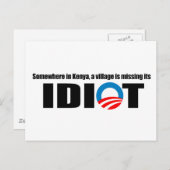 Irgendwo in Kenia ist ein Dorf seinem Idioten verm Postkarte (Vorne/Hinten)