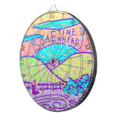 Irgendwo / Irgendwann bunt doodle Dartscheibe (Vorderseite rechts)