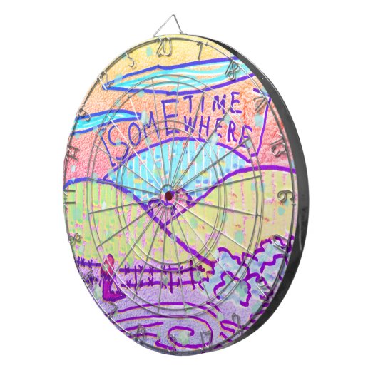 Irgendwo / Irgendwann bunt doodle Dartscheibe (Vorderseite rechts)