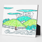 Irgendwo / Irgendwann grüner Cartoon Fotoplatte (Seite)