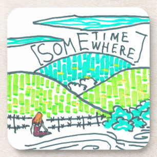 Irgendwo / Irgendwann Kritzelei Getränkeuntersetzer