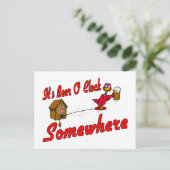 Irgendwo ist es Bier O Clock Postkarte (Stehend Vorderseite)