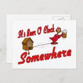 Irgendwo ist es Bier O Clock Postkarte (Vorne/Hinten)