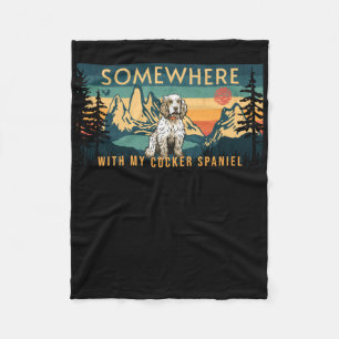 Irgendwo mit meinem Er Spaniel Vintage-Wander-Gesc Fleecedecke