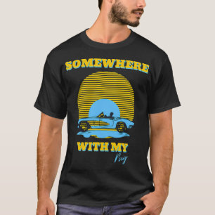 Irgendwo mit meinem Pug Retro 60er 70er 80er Sport T-Shirt