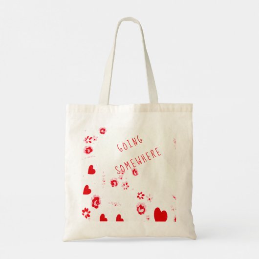 IRGENDWO rosa Herzen Liebe Design Tragetasche (Rückseite)