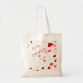 IRGENDWO rosa Herzen Liebe Design Tragetasche (Vorne)