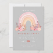 Irgendwo über dem Geburtstag Regenbogen Einladung (Vorderseite)