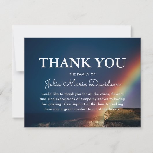 Irgendwo über dem Regenbogen | Beerdigung Danke (Vorderseite)