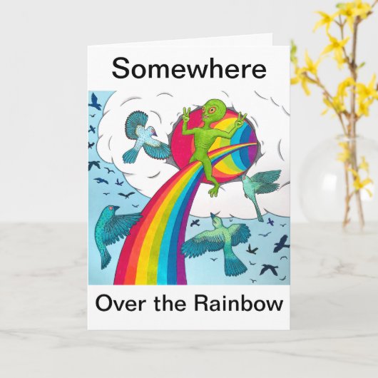 Irgendwo über dem Regenbogen Karte (Gelbe Blume)