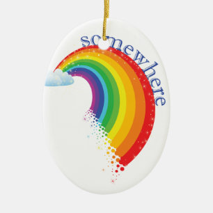 Irgendwo über dem Regenbogen Keramik Ornament