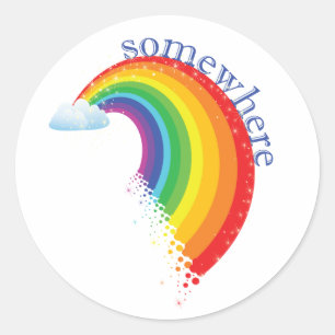 Irgendwo über dem Regenbogen Runder Aufkleber