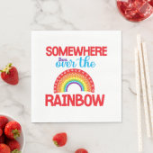 Irgendwo über dem Regenbogenaufkleber gebrannt Serviette (Beispiel)