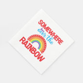 Irgendwo über dem Regenbogenaufkleber gebrannt Serviette (Ecke)