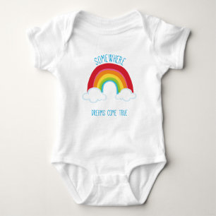 IRGENDWO ÜBER DEN RAINBOW-Grafik leuchtende Farben Baby Strampler