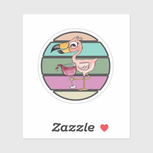 Irgendwo um 5 Uhr rosa Flamingo Aufkleber (Blatt)