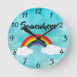 Irgendwo Wall Clock Runde Wanduhr
