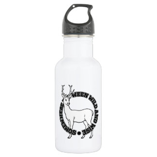 Irgendwo zwischen Wild und Weiser Hirsch-Linienkun Edelstahlflasche