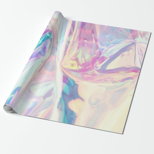 Iridescence Holografisches Muster Geschenkpapier (Ungerollt)