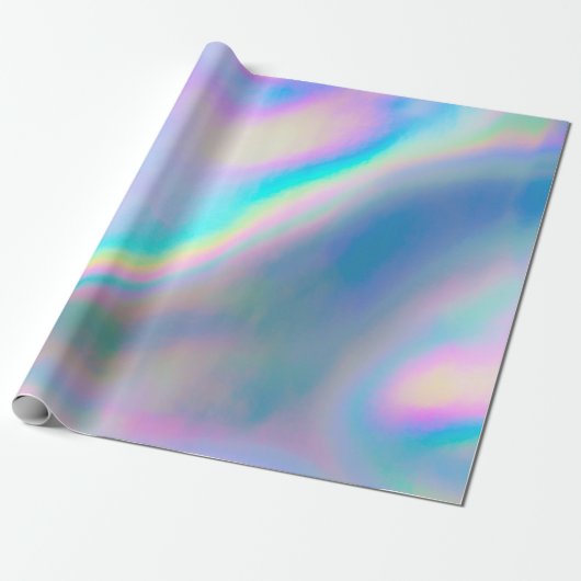 Iridescence Holografisches Muster Geschenkpapier (Ungerollt)