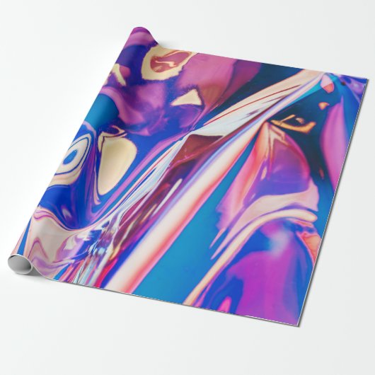 Iridescence Holografisches Muster Geschenkpapier (Ungerollt)