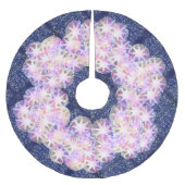 Iridescence Pink Lavender Compass Gemstone Polyester Weihnachtsbaumdecke (Vorderseite)
