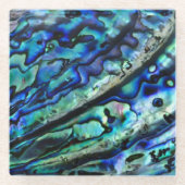 Iridescent Abalone-Muschel | Benutzerdefinierter U Glasuntersetzer (Vorderseite)