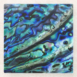 Iridescent Abalone-Muschel | Benutzerdefinierter U Glasuntersetzer