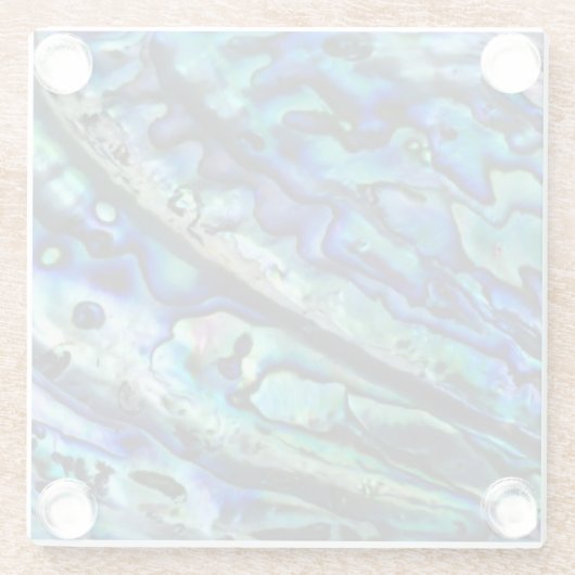 Iridescent Abalone-Muschel | Benutzerdefinierter U Glasuntersetzer (Rückseite)