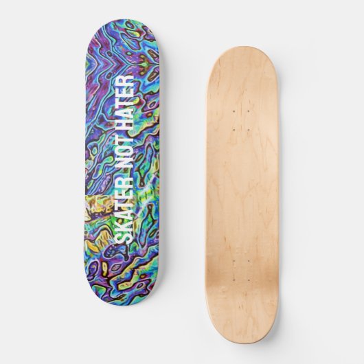 Iridescent Abalone Paua Muschel - Skater nicht hat Skateboard (Vorderseite)