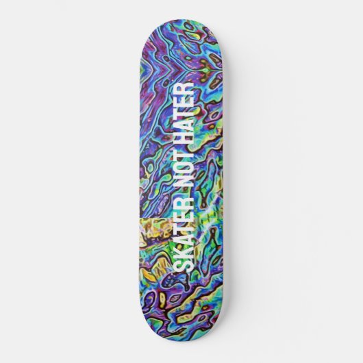 Iridescent Abalone Paua Muschel - Skater nicht hat Skateboard (Vorderseite)
