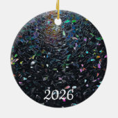 Iridescent Abstract Stained Glass Pattern Keramik Ornament (Hinten)