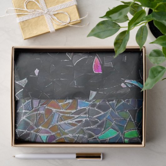 Iridescent Abstract Stained Glass Pattern Seidenpapier (Geschenk)