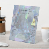 Iridescent Angel Aura Quarz Crystal Pedestal Sign Sockelschild (In SItu)