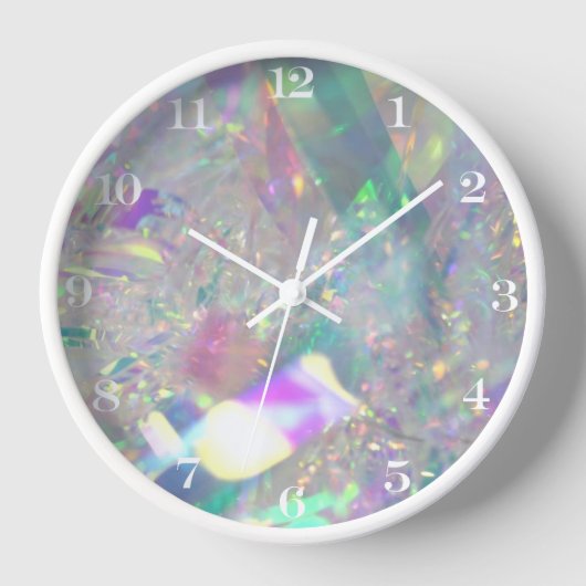 Iridescent Angel Tinsel Clock Uhr (Vorderseite)