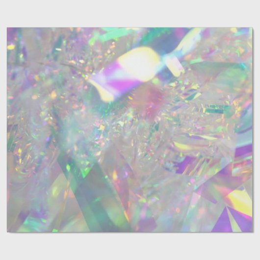 Iridescent Angel Tinsel Wrapping Paper Geschenkpapier (Flach)