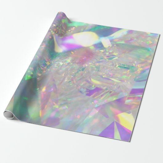 Iridescent Angel Tinsel Wrapping Paper Geschenkpapier (Ungerollt)
